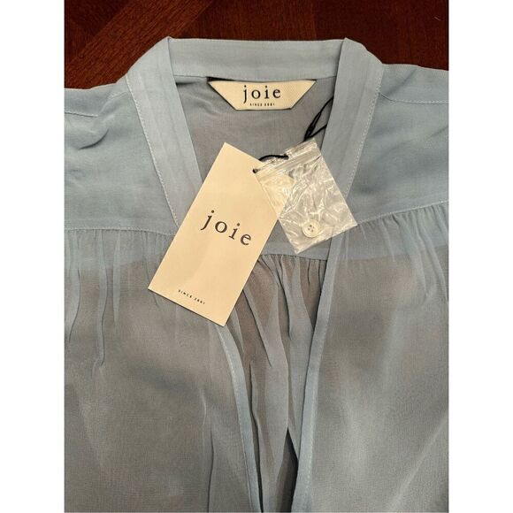 Joie lasha long sleeve 100% silk top light blue size Large and Medium, NWT - Picture 8 of 13
